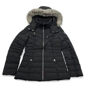 Nautica Black Hooded Puffer Removable Hood Winter Coat Jacket Women's XS